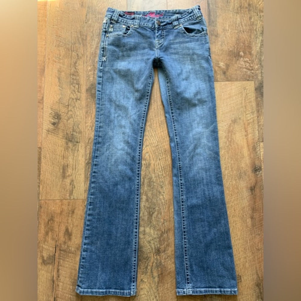 Rock &‎ Roll long length cowgirl low rise bootcut embellished jeans 27x34